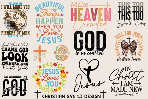 Christian SVG Bundle Bible Verse Graphics for T-Shirt Designs