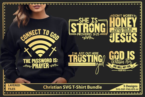 Christian SVG T-Shirt Bundle: Faith-Inspired Graphics for T-Shirt Designs