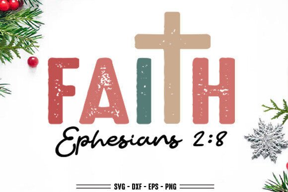 Faith PNG and Christian Christmas SVG PNG Bring Retro Religious Charm to Crafting Projects