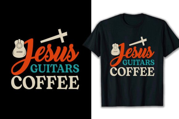 Funny Jesus Guitars Coffee T-Shirts: Bold Graphics for Creative T-Shirt Designs