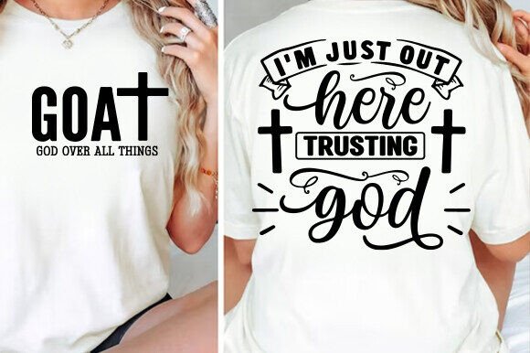 I'm Just Here Trusting God SVG Jesus PNG for T-Shirt Designs & Graphics