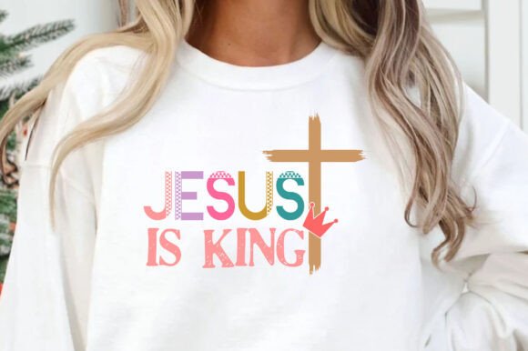 Jesus is King SVG, Christion Quote PNG for T-Shirt Designs & Marketing Graphics