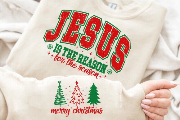 Merry Christmas Sleeve SVG, Jesus SVG – A Thoughtful Holiday Design for Embroidery Makers