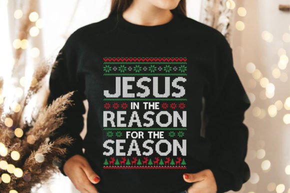 Ugly Christmas Sweater Jesus in the: A Bold Graphic for Seasonal T-Shirt Designs