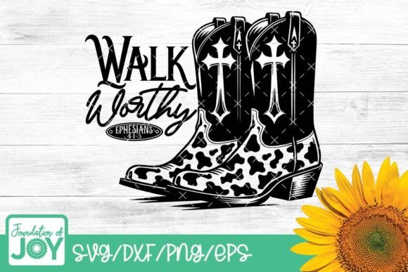 Walk Worthy Svg: Christian Western Graphics for T-Shirt Designs & Craft Projects