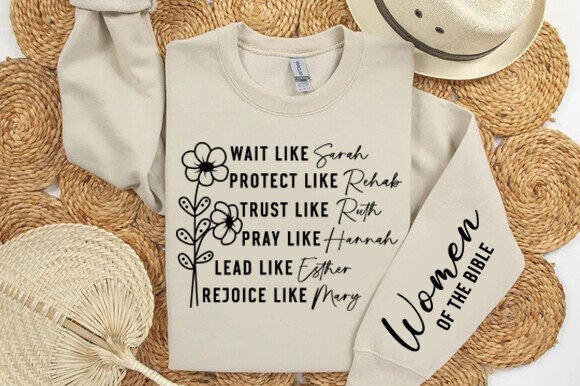 Women of the Bible Svg Boho Christian: A Fresh Graphic Design Asset for Faith-Focused T-Shirt Designs